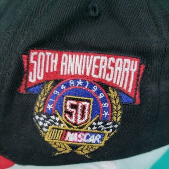 Bud Beer Hat NASCAR 50th Anniversary Snap Back Trucker Cap Budweiser Vintage - Picture 6 of 10